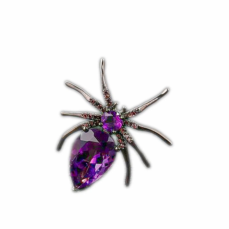 Semi-Gemstone Amethyst Pin